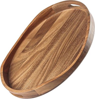Custom Size 17&quot;x13&quot; Wooden Round Decorative Tray for Living Room Printing Laser Engrave