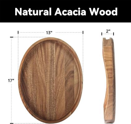 Custom Size 17&quot;x13&quot; Wooden Round Decorative Tray for Living Room Printing Laser Engrave