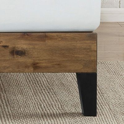 High Quantity Pine Wood Platform Bed Frame with Headboard and Wooden Slat Support