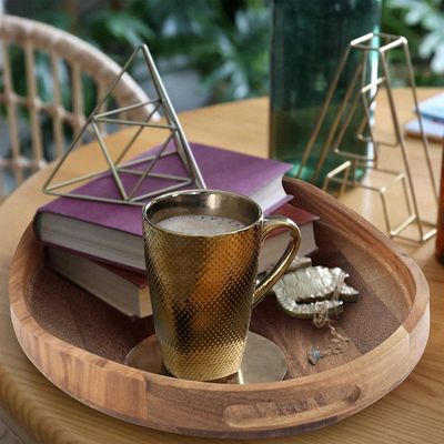 Custom Size 17&quot;x13&quot; Wooden Round Decorative Tray for Living Room Printing Laser Engrave