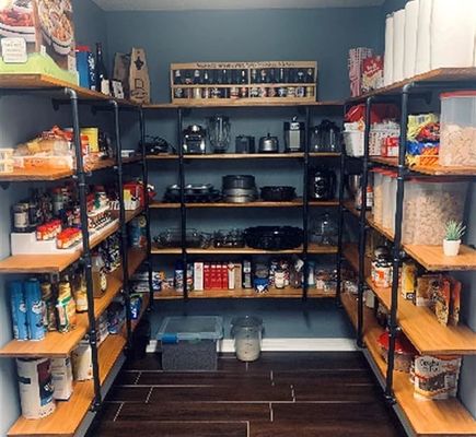 Wooden Industrial Wall Mount Iron Pipe Shelf for DIY Open Office Room Kitchen Bookshelf