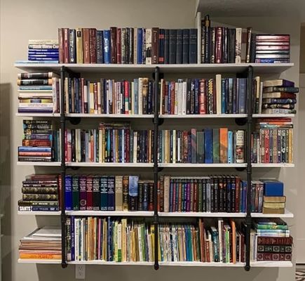 Wooden Industrial Wall Mount Iron Pipe Shelf for DIY Open Office Room Kitchen Bookshelf