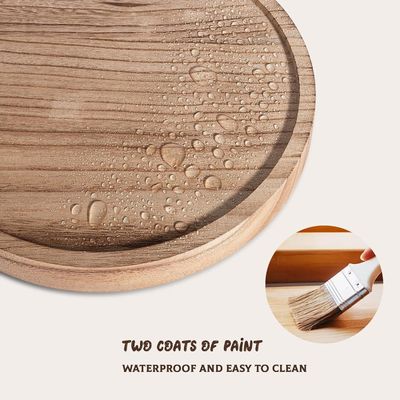 Silk-screen Printing Wooden Round Decorative Tray 10&quot; Wood Organizer for Bathroom Counter