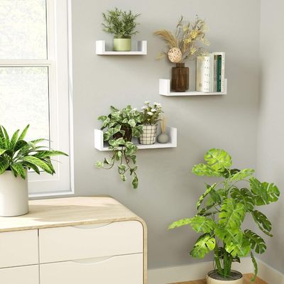 NO Folded Floating Shelves in Modern Stylish Design for Storing and Displaying Images
