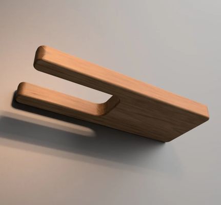 Sustainable Wooden Wall Mount Toilet Paper Holder With Shelf Extra Surface Wood Rack