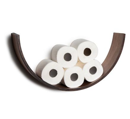Curved Wooden Shelf Toilet Paper Holder The Perfect Combination of Form and Function