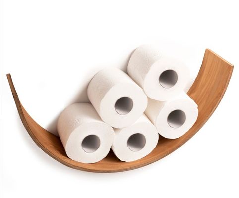Curved Wooden Shelf Toilet Paper Holder The Perfect Combination of Form and Function