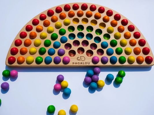Handmade Wooden Montessori Rainbow Color Learning Toy for 2-4 Years Old As Your Request
