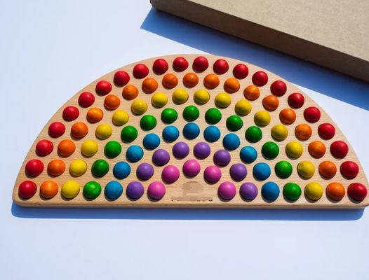 Handmade Wooden Montessori Rainbow Color Learning Toy for 2-4 Years Old As Your Request
