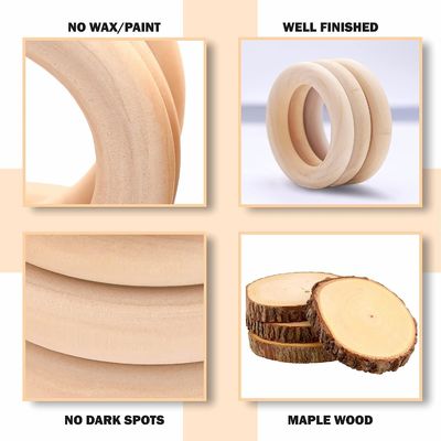 Indoor and Outdoor Room Space 50mm Smooth Wooden Rings Unfinished Wood Circles