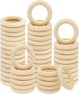 Indoor and Outdoor Room Space 50mm Smooth Wooden Rings Unfinished Wood Circles