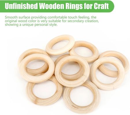 Indoor and Outdoor Room Space 50mm Smooth Wooden Rings Unfinished Wood Circles