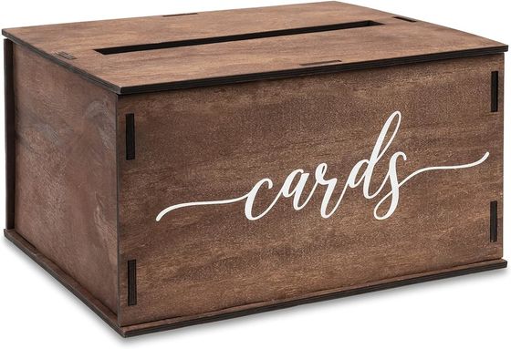 6.2*6.2*4.48 inches Wedding Party Gift Wooden Advice Cards Box Industrial Gift
