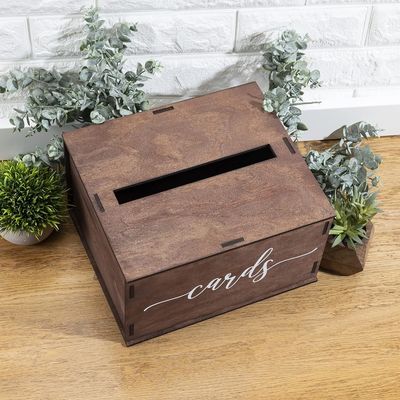 6.2*6.2*4.48 inches Wedding Party Gift Wooden Advice Cards Box Industrial Gift