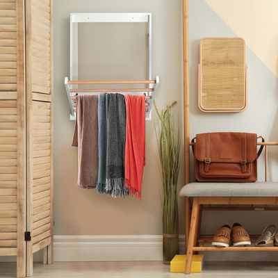 Multifunctional Foldable Wooden Clothing Dryer Racks Wall Mounted Clothes Drying Rack