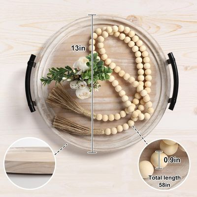 Wooden Round Tray in Plain Color for Modern Kitchen Serving Platter