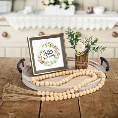 Wooden Round Tray in Plain Color for Modern Kitchen Serving Platter