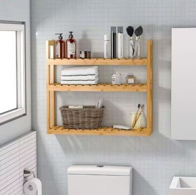 Natural Color 3 Tier Wooden Storage Shelf for Organizing Your Bathroom Essentials