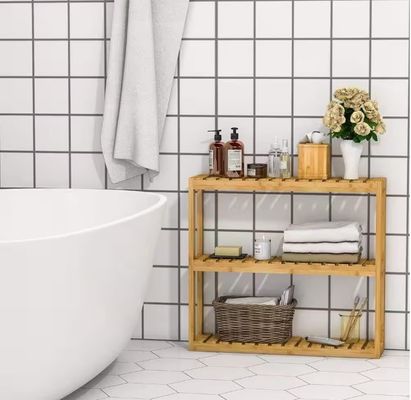 Natural Color 3 Tier Wooden Storage Shelf for Organizing Your Bathroom Essentials