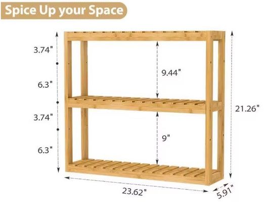 Natural Color 3 Tier Wooden Storage Shelf for Organizing Your Bathroom Essentials