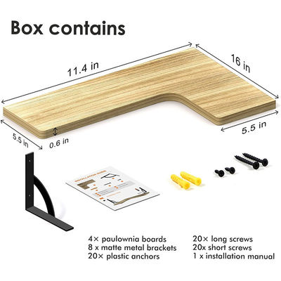 Wall Mounted BAMBOO Floating Shelves for Removing Home Decoration Pieces in Bathroom
