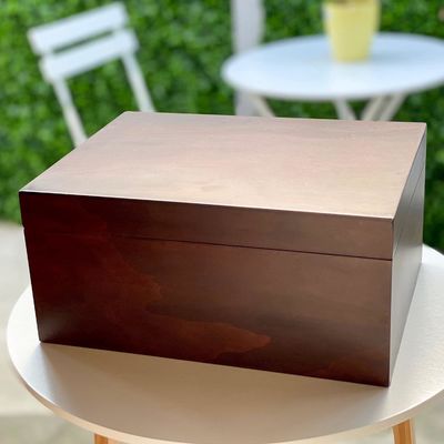 Wooden Keepsake Decorative Box with Lid Wood Printing Handling Stamping