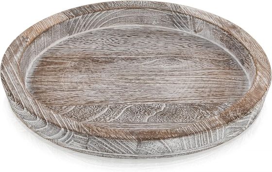 Rustic Ash Tealight Post Tray Small Farmhouse Table Centerpiece with Customized Logo