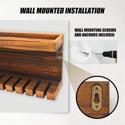 Convenient Wooden Belt Storage Organizer with Double Shelves Walnut/ Beech Material