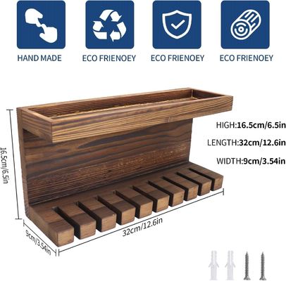 Convenient Wooden Belt Storage Organizer with Double Shelves Walnut/ Beech Material