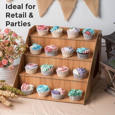 Modern Wooden Countertop Candle Soap Holder for Displaying Glass Cups Cupcakes and Candy