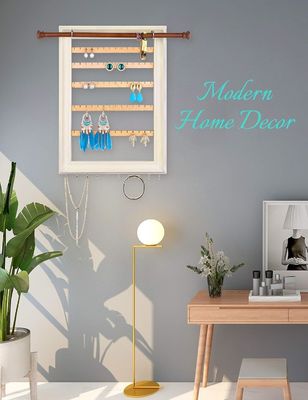 Non-folding Rack Earring Holder Wall Jewelry Display with Bracelet Necklace Holder and Rod