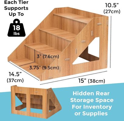 Modern Wooden Countertop Candle Soap Holder for Displaying Glass Cups Cupcakes and Candy