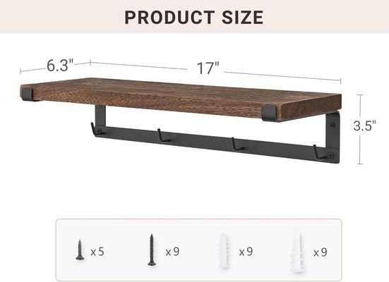 Solid Wood Floating Rack Coffee Bar Accessories for Wall Book Shelves in Kids Kitchen