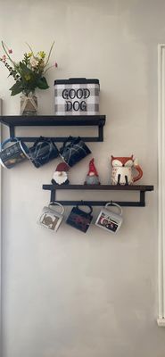 Solid Wood Floating Rack Coffee Bar Accessories for Wall Book Shelves in Kids Kitchen