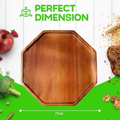 Acacia Wood Serving Platters and Trays with Easy Carry Grooved Handle Design Accepted