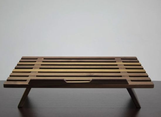 Wooden Walnut Laptop Stand Customized Logo Wood Handcrafted Laptop Riser and Holder