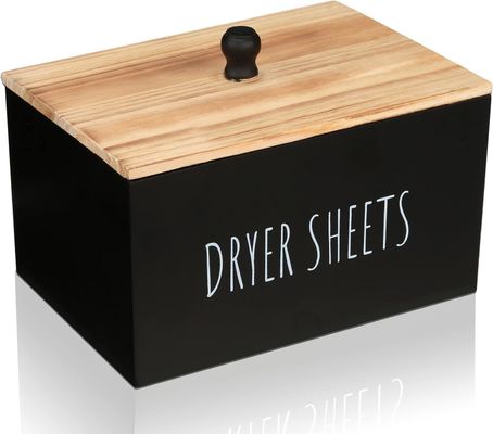 Gift Craft Black Wooden Box Container Rectangle Modern Space Saving Sheets Dispenser