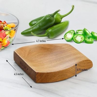Gift Craft Industrial Acacia Wood Spoon Holder Rest for Kitchen Non Slip Silicone Feet