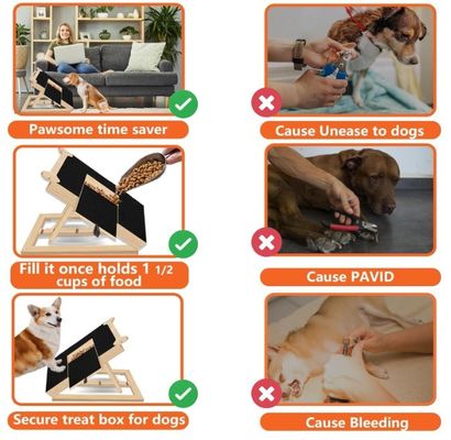 Wooden Dog Nail Scratch Board Bone Style Nail Filing Board for Dogs OEM Treat Included