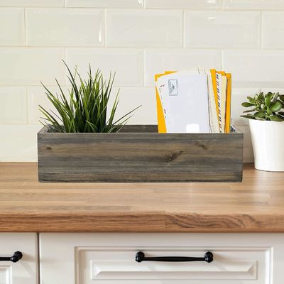 Other Gift Craft Luxury Rustic Brown Wooden Planter Box with Removable Plastic Liner