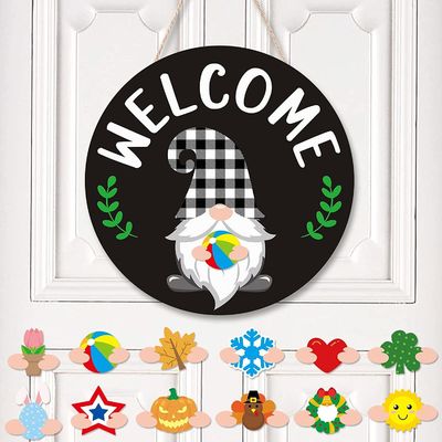 DIY Christmas Sublimation Hanging Wood Craft Round Circles Frame Wall Sign Decor Blanks
