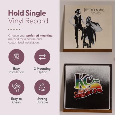 Wall Mount Vinyl Record Display Shelf NO Folded Function for Space Saving and Storage
