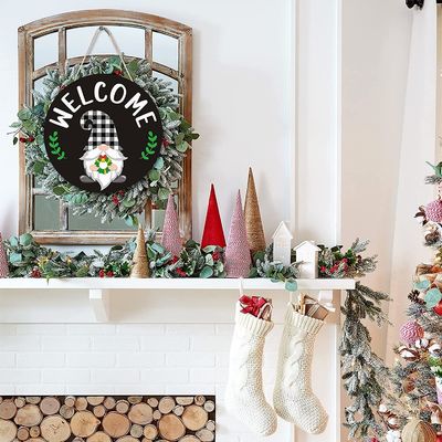 DIY Christmas Sublimation Hanging Wood Craft Round Circles Frame Wall Sign Decor Blanks