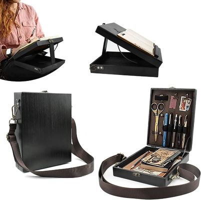Embossing Multi-Function Portable Wooden Desktop Painting Drawing Easel with Storage Box
