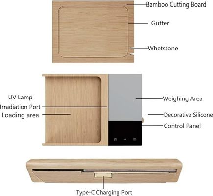 Multifunctional Bamboo Smart Chopping Cutting Board 8 In 1 Meal Prep System Square