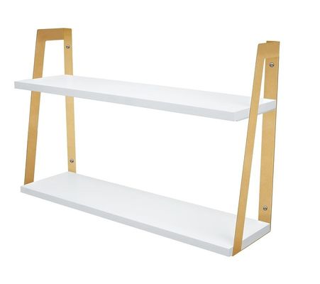 Home Furniture 2-Tier Modern Rustic Floating Wall Shelves with Wall Mounting Design