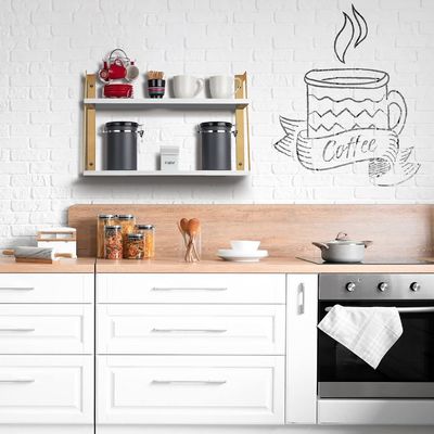 Home Furniture 2-Tier Modern Rustic Floating Wall Shelves with Wall Mounting Design