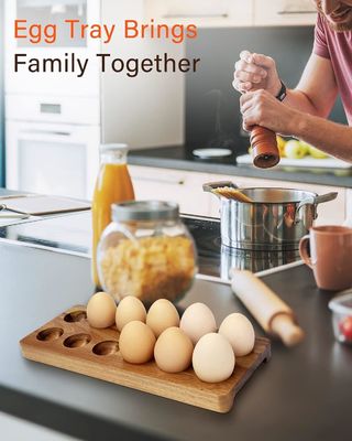 Solid Wood Eggs Crate Wooden Tray for Eggs Customized Designs and Customized Branding