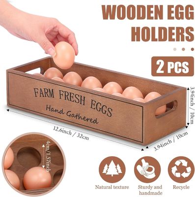 Rustic Wooden Egg Crate for 12 Fresh Eggs Stackable Customized Designs Storage Box