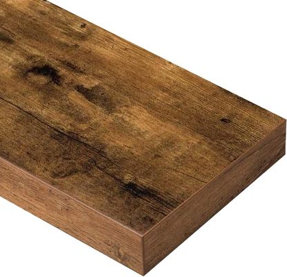 Wooden Wall Mounted Rustic Brown Set of 2 Farmhouse Decor Bathroom Floating Shelves